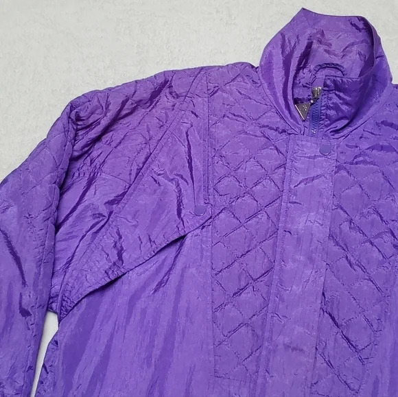 Vintage 90s Casual Isle Purple Full-zip Jacket High Rise Shell Suit Tracksuit M